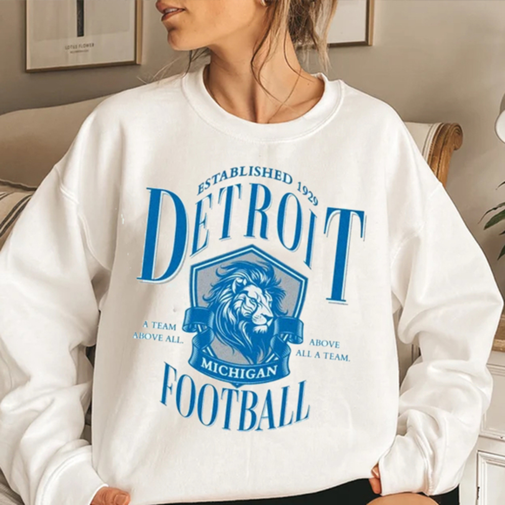 Vintage Detroit Football Sweatshirt Lions Shirt Gift For Lions Football Fan